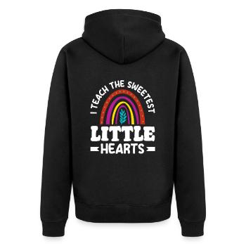 Grundschullehrerin Ich Unterrichte Die Süßesten - Unisex Premium Bio Zip Hoodie - Schwarz - Hinten - Nico (187cm)