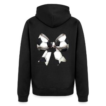 Coquette Bow Soccer Ball Pattern Mothers Day - Unisex Premium Organic Zip Hoodie - black - Back - Nico (187cm)