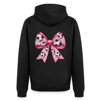 Coquette Bow Soccer Ballon Motif Fête des Mères - Veste à capuche bio Premium Unisexe - noir - Dos - Nico (187cm)