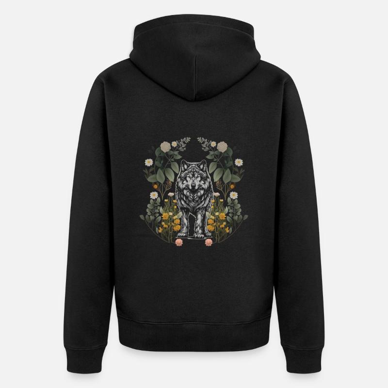 Loup Loups Nature - Veste à capuche bio Premium Unisexe - noir