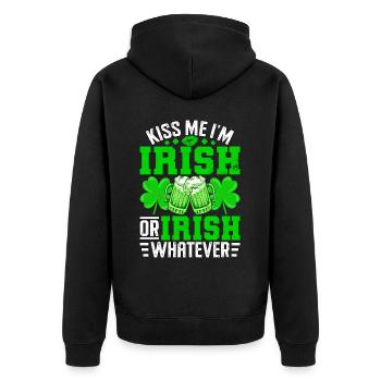 Embrasse-moi, je suis irlandais ou irlandais peu importe - Veste à capuche bio Premium Unisexe - noir - Dos - Nico (187cm)