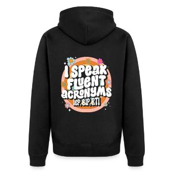 Psychologue scolaire - Veste à capuche bio Premium Unisexe - noir - Dos - Nico (187cm)