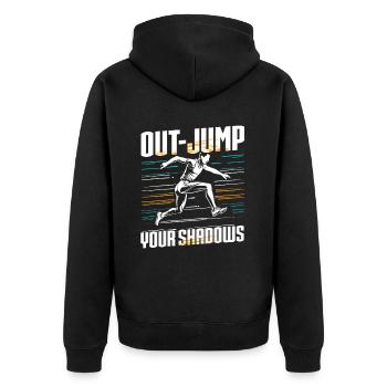 Saut en longueur Saut en longueur-Sautez vos ombres - Veste à capuche bio Premium Unisexe - noir - Dos - Nico (187cm)