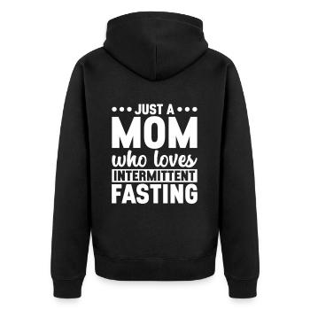 Intermittent fasting Intermittent fasting - Unisex Premium Organic Zip Hoodie - black - Back - Nico (187cm)