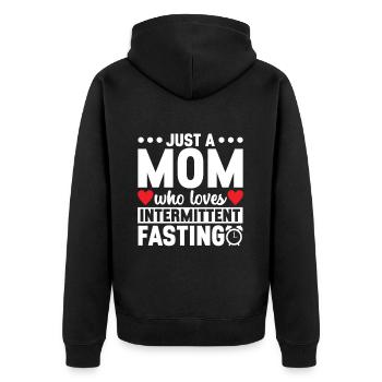 Intermittent fasting Intermittent fasting - Unisex Premium Organic Zip Hoodie - black - Back - Nico (187cm)