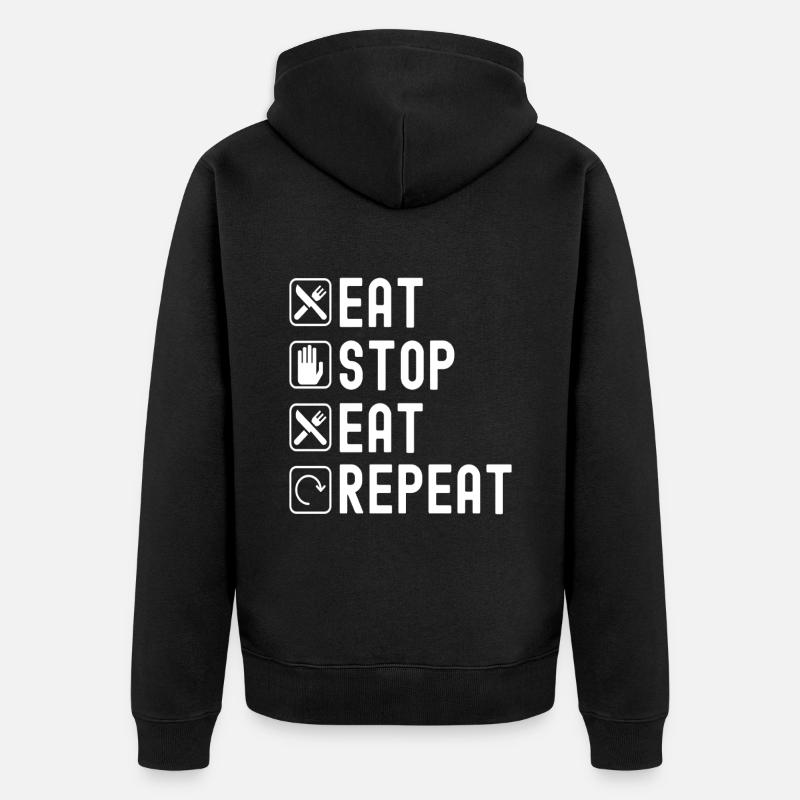 Intervallfasten Intermittierendes Fasten - Unisex Premium Bio Zip Hoodie - Schwarz