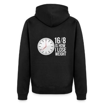 Intermittent fasting Intermittent fasting - Unisex Premium Organic Zip Hoodie - black - Back - Nico (187cm)