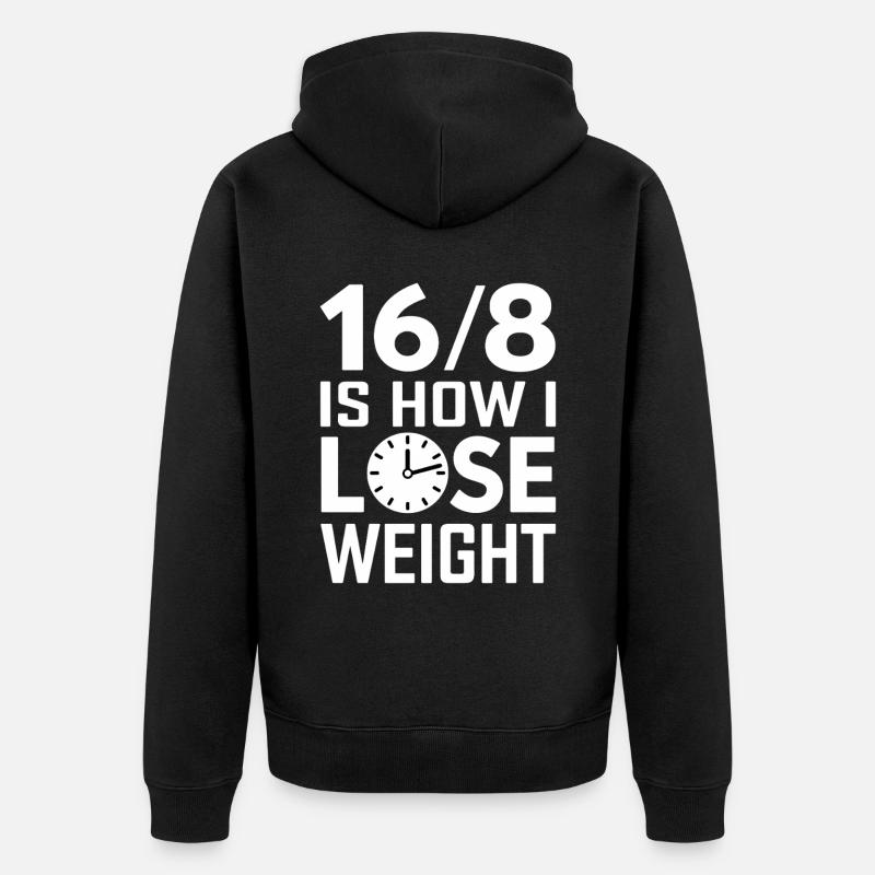 Intervallfasten Intermittierendes Fasten - Unisex Premium Bio Zip Hoodie - Schwarz