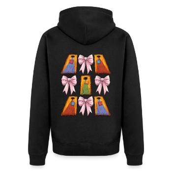 Coquette Bow Cornhole Board Bohnensack Mütter Tag - Unisex Premium Bio Zip Hoodie - Schwarz - Hinten - Nico (187cm)