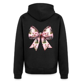 Coquette Bow Vache Fermier Lait Laitier Fermier - Veste à capuche bio Premium Unisexe - noir - Dos - Nico (187cm)