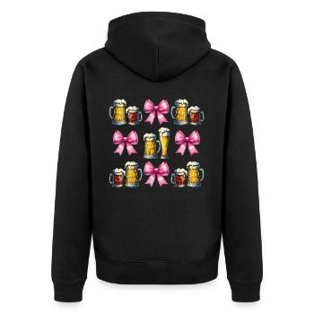 Bière artisanale Coquette Bow Brasserie de la fête des mères - Veste à capuche bio Premium Unisexe - noir - Dos - Nico (187cm)