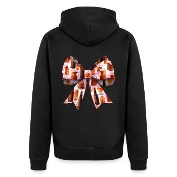 Coquette Bow Craft Beer Muttertags-Brauerei - Unisex Premium Bio Zip Hoodie - Schwarz - Hinten - Nico (187cm)