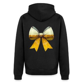 Coquette Bow Craft Beer Muttertags-Brauerei - Unisex Premium Bio Zip Hoodie - Schwarz - Hinten - Nico (187cm)