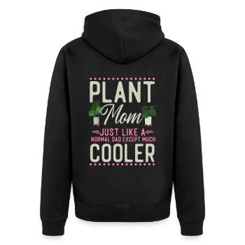 Plant Lover Gardening Mom Plant - Unisex Premium Bio Zip Hoodie - Schwarz - Hinten - Nico (187cm)