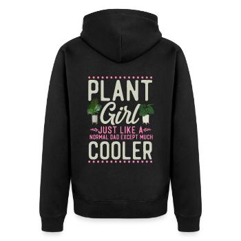 Plant Lover Gardening Girl Plant - Unisex Premium Bio Zip Hoodie - Schwarz - Hinten - Nico (187cm)