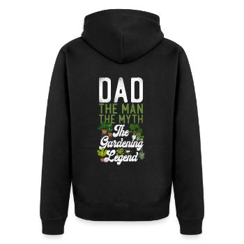 Amoureux des plantes Jardinage Papa Papa Le - Veste à capuche bio Premium Unisexe - noir - Dos - Nico (187cm)