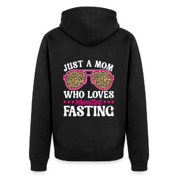 Intermittent fasting Intermittent fasting - Unisex Premium Organic Zip Hoodie - black - Back - Nico (187cm)
