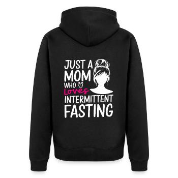 Intermittent fasting Intermittent fasting - Unisex Premium Organic Zip Hoodie - black - Back - Nico (187cm)