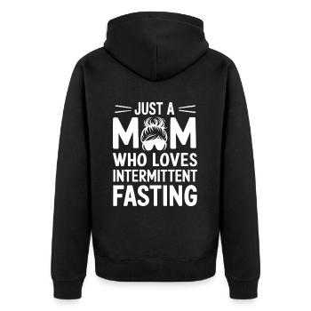 Intermittent fasting Intermittent fasting - Unisex Premium Organic Zip Hoodie - black - Back - Nico (187cm)