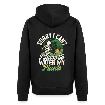 Gartenpflanzen Gärtner Gartenliebhaber Pflanzung - Unisex Premium Bio Zip Hoodie - Schwarz - Hinten - Nico (187cm)