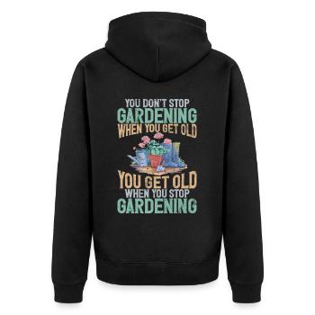 Garden Plants Gardener Garden Lover Planting - Unisex Premium Organic Zip Hoodie - black - Back - Nico (187cm)