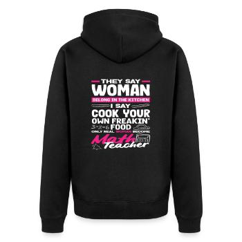 Math Teacher Math Gift - Unisex Premium Organic Zip Hoodie - black - Back - Nico (187cm)