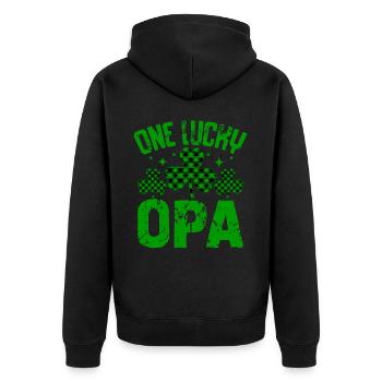 Un OPA chanceux - Veste à capuche bio Premium Unisexe - noir - Dos - Nico (187cm)