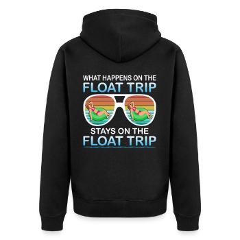 Summer Float Trip River Tubing Party Beach Outfit - Unisex Premium Organic Zip Hoodie - black - Back - Nico (187cm)