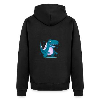 Drache Drachen Kind Kinder - Unisex Premium Bio Zip Hoodie - Schwarz - Hinten - Nico (187cm)