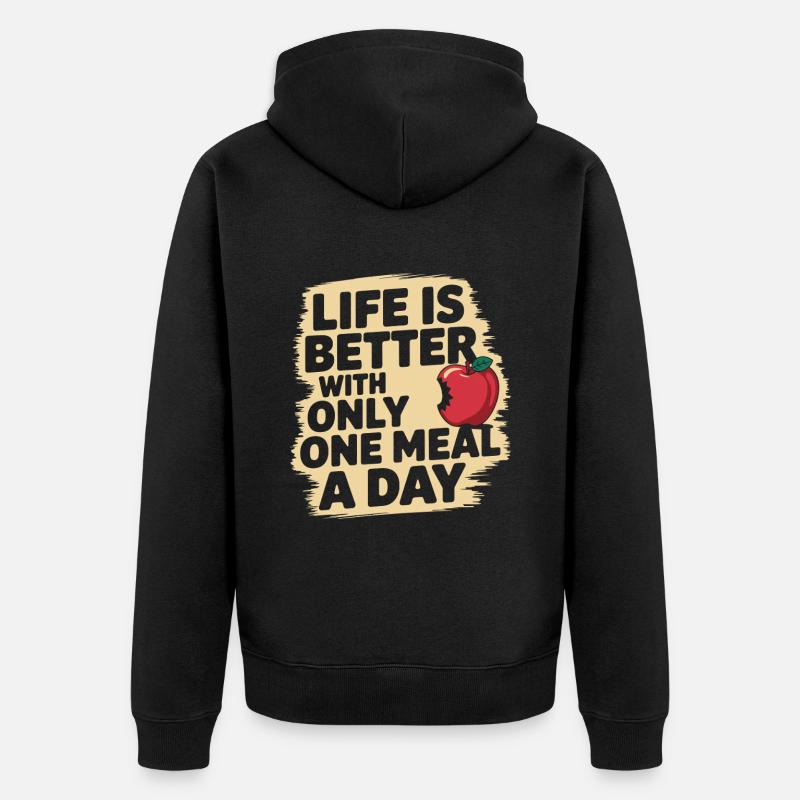 Intermittent fasting Intermittent fasting - Unisex Premium Organic Zip Hoodie - black