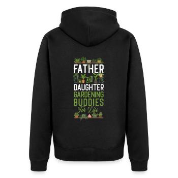 Plant Lover Gardening Dad Daughter - Unisex Premium Organic Zip Hoodie - black - Back - Nico (187cm)