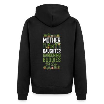 Plant Lover Gardening Mom Daughter - Unisex Premium Organic Zip Hoodie - black - Back - Nico (187cm)