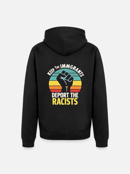 Anti-Racism Diversity, Justice & Equality - Unisex Premium Organic Zip Hoodie - black