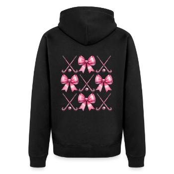 Coquette Bow Hockey sur gazon bâton balle fête des mères - Veste à capuche bio Premium Unisexe - noir - Dos - Nico (187cm)