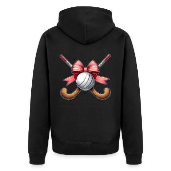 Coquette Bow Hockey sur gazon bâton balle fête des mères - Veste à capuche bio Premium Unisexe - noir - Dos - Nico (187cm)