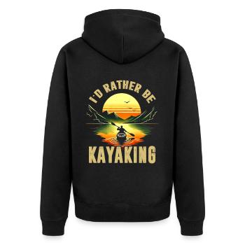 Kayak -Kayak -Paddle Lovers Kayak Adventure - Unisex Premium Organic Zip Hoodie - black - Back - Nico (187cm)
