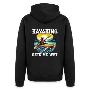 Kayak -Kayak -Paddle Lovers Kayak Adventure - Unisex Premium Organic Zip Hoodie - black - Back - Nico (187cm)
