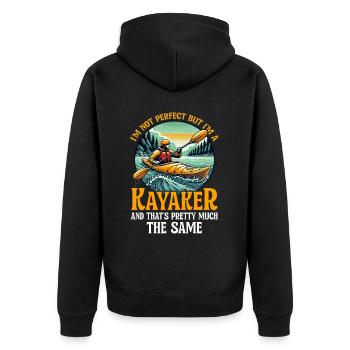 Kayak -Kayak -Paddle Lovers Kayak Adventure - Unisex Premium Organic Zip Hoodie - black - Back - Nico (187cm)
