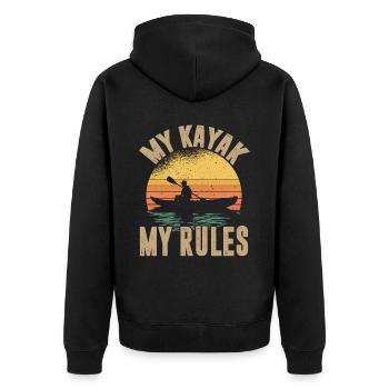 Kayak -Kayak -Paddle Lovers Kayak Adventure - Unisex Premium Organic Zip Hoodie - black - Back - Nico (187cm)