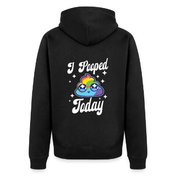 Lustige "0 Tage Seit Ich Zuletzt Gekackt - Unisex Premium Bio Zip Hoodie - Schwarz - Hinten - Nico (187cm)