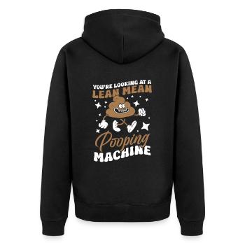 Drôle '0 jours depuis que j’ai fait caca pour la dernière fois - Veste à capuche bio Premium Unisexe - noir - Dos - Nico (187cm)