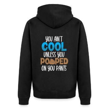 Drôle '0 jours depuis que j’ai fait caca pour la dernière fois - Veste à capuche bio Premium Unisexe - noir - Dos - Nico (187cm)