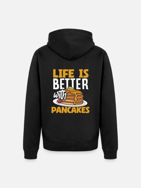 Life is better with pancakes - Unisex Premium Organic Zip Hoodie - black