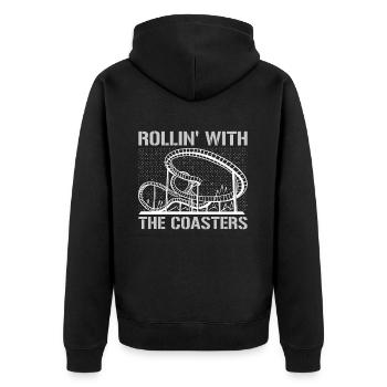 Roller Coaster Track Roller Coaster Lovers Völker - Unisex Premium Organic Zip Hoodie - black - Back - Nico (187cm)