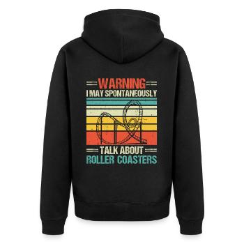 Roller Coaster Track Roller Coaster Lovers Völker - Unisex Premium Organic Zip Hoodie - black - Back - Nico (187cm)