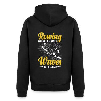 Équipe d’aviron pour le barreur Lover Coastal Rowing - Veste à capuche bio Premium Unisexe - noir - Dos - Nico (187cm)