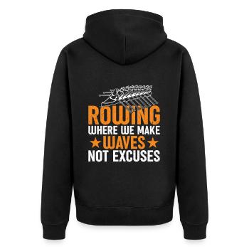 Équipe d’aviron pour le barreur Lover Coastal Rowing - Veste à capuche bio Premium Unisexe - noir - Dos - Nico (187cm)