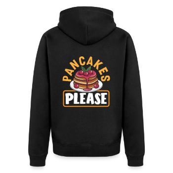Crêpes s’il vous plaît petit déjeuner amusant - Veste à capuche bio Premium Unisexe - noir - Dos - Nico (187cm)