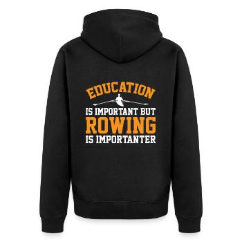 Équipe d’aviron pour le barreur Lover Coastal Rowing - Veste à capuche bio Premium Unisexe - noir - Dos - Nico (187cm)