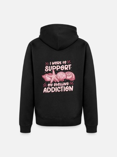 Muschelsammler Muscheln - Unisex Premium Bio Zip Hoodie - Schwarz